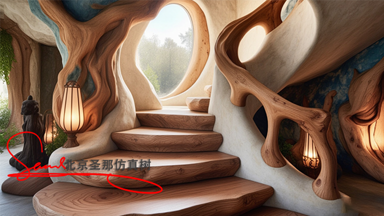 深圳水泥仿木樓梯成本低體積小運輸方便安裝簡便易操作