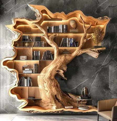 水泥仿木書架.jpg 水泥仿木書架