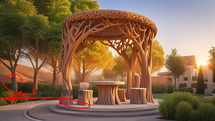 水泥仿木花架.jpg 水泥仿木花架