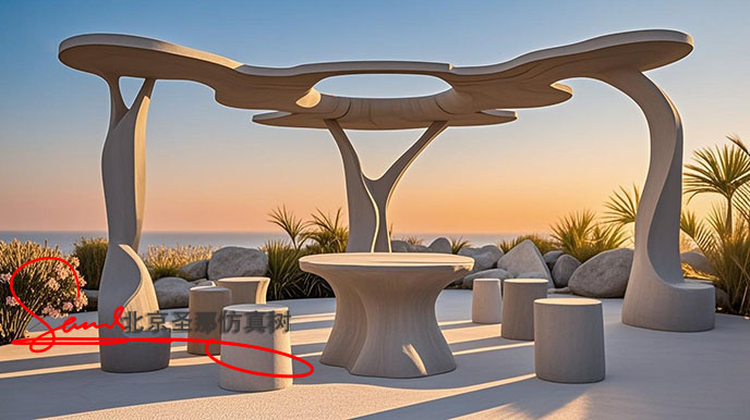 水泥仿木花架.jpeg 水泥仿木花架